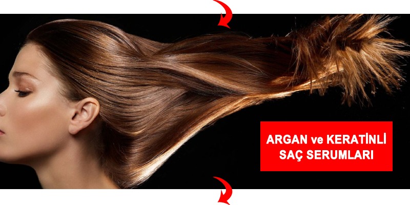 argan ve keratinli saç serumu